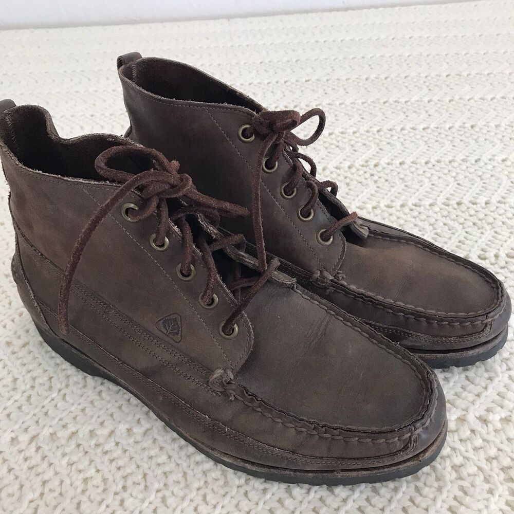FLORSHEIM Lace Up Brown Leather Boots Men's Size 7.5